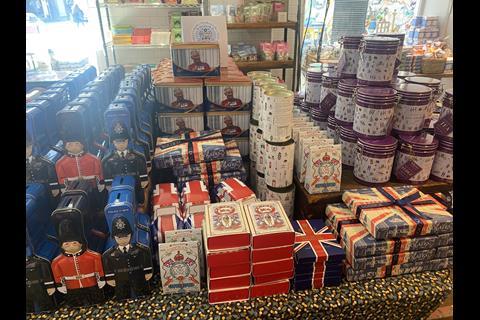Display of royal and British products at Liberty London